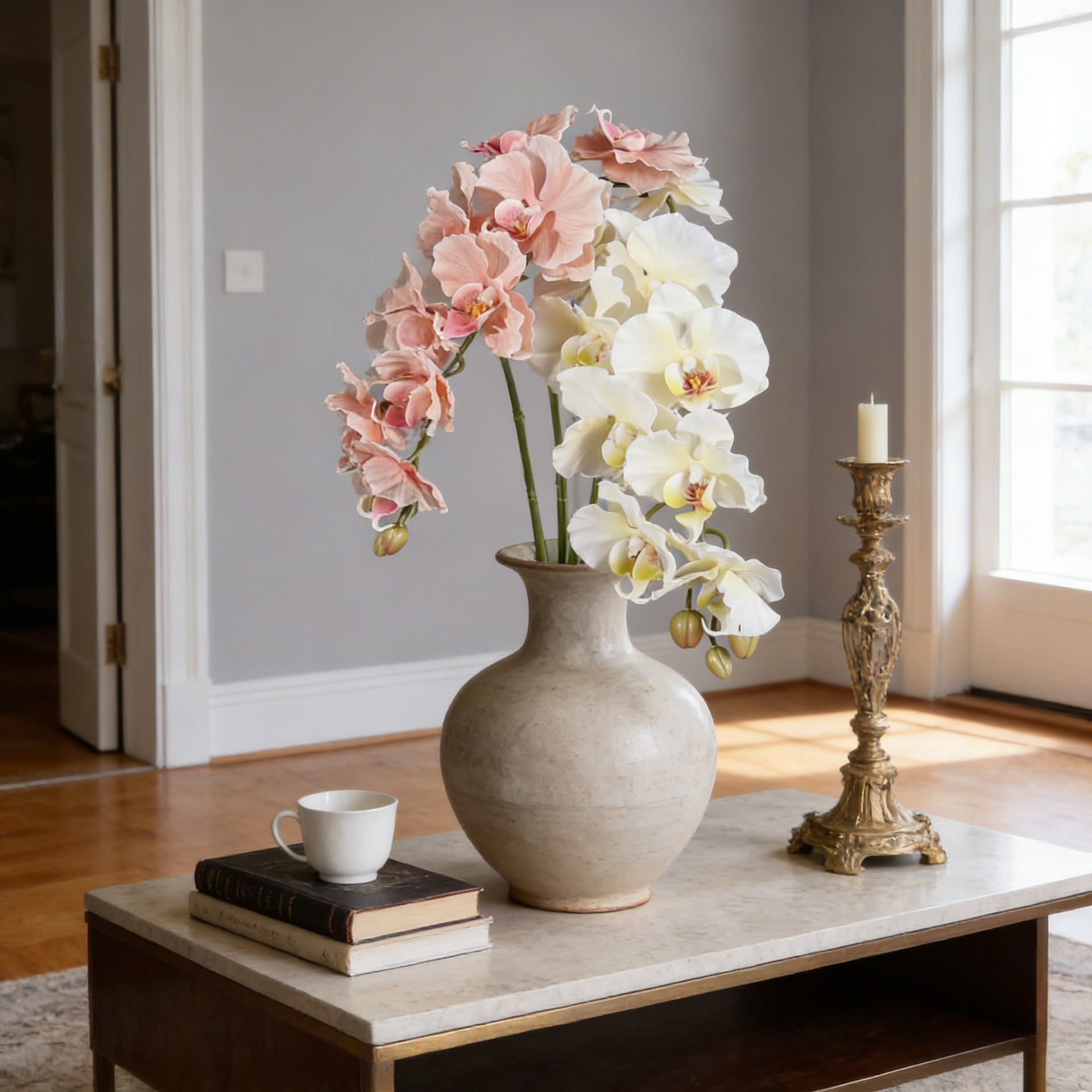 Orchid Phalaenopsis - 38.6 Polegada 9 cabeças estilo coreano