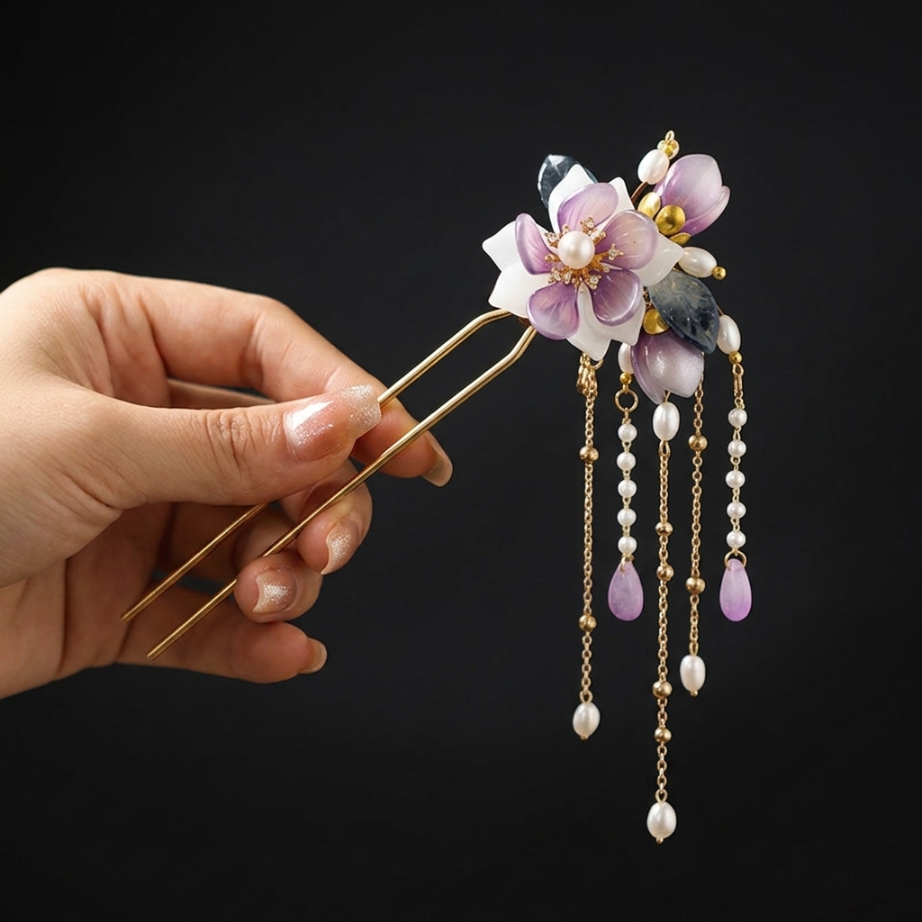 Grampo de Cabelo em Liga Metál - Orchid Phalaenopsis avaliação e preço