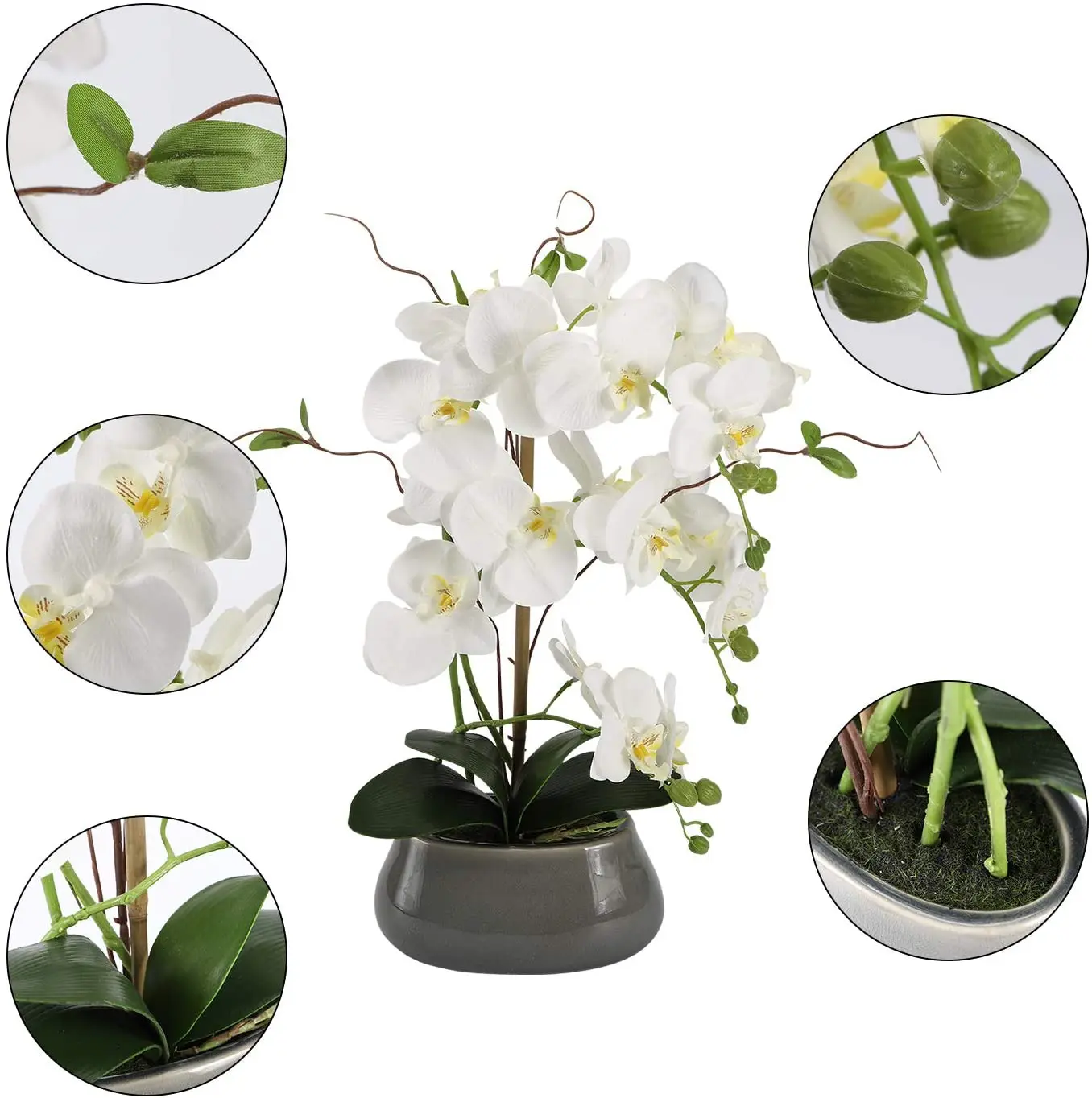 Orquídea Artificial Flores Cen - Orchid Phalaenopsis avaliação e preço