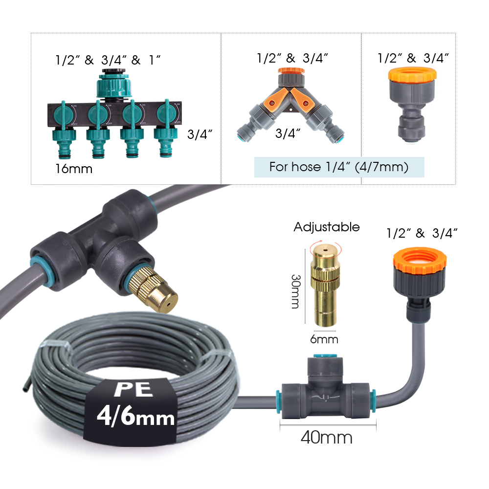 5-30m 4/6mm mangueira cinza bo - Plant Parent Kit avaliação e preço