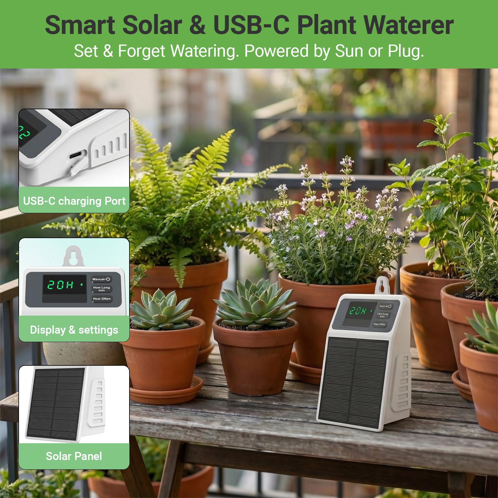 Sistema de Irrigação Solar Aut - Plant Parent Kit avaliação e preço
